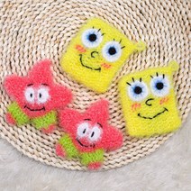 핸드메이드 캐릭터수세미 스펍지밥수세미 아크릴수세미 답례품 집들이선물, 2.뚱이