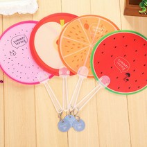 달자샵 동물 과일부채 여름 사은품 5P 손잡이부채 단체선물 판촉물 실용적 사은품, 5개입, 핑크돼지