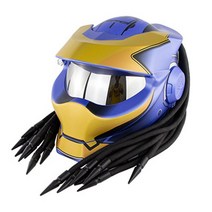 클래식 헬멧 프레데터 헬멧 오토바이 플립 업 풀 페이스 레트로 카스코 모토 M L, 05 Motor Helmet