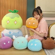 원신 쿠션 슬라임 솜인형 피규어 굿즈 30/40/50센티 캐릭터 큐티 애니 게이밍 바디필로우 봉제 베개 소파 쿠션 등받이 허리 슬림 쿠션 안고자는 컬렉션 기념 선물용, 바위 슬라임