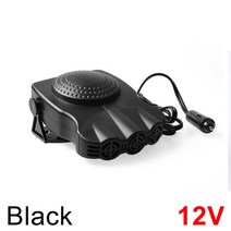 차량용히터 차박히터 150W DC 12V 자동차 2 1 난방 및 냉각 따뜻한 히터 팬 윈드 스크린 휴대용 신속 하 게, 01 Black 12V