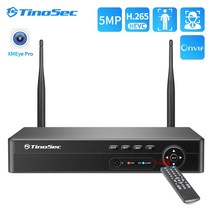 보안 부속 부품 tinosec h.265 8ch 5mp 3mp 1080p wifi nvr 무선 네트워크 비디오 레코더 보안 감시 키트 인간 감지 onvif xmeye, 3t, 8채널