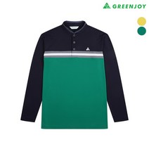 남성 배색 보더 차이나 티셔츠