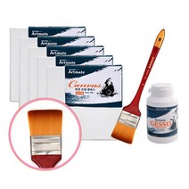 [모양캔버스X빽붓X젯소]모양캔버스 정사각20x20(5개)+빽붓101A 2호+젯소 250ml, [6466630]옵션없음