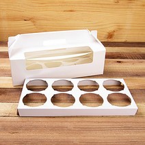 컵케익상자 손잡이 화이트 5개, 8구, 10개