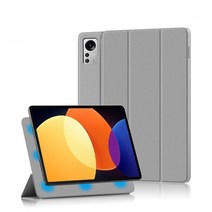 샤오미-mi 패드 5 프로 12 4 인치 용 케이스 초박형 마그네틱 스마트 커버 MiPad Pro 12.4 quot용 자동 웨이크 업 포함, [05] GRAY, 01 MiPad 5 Pro 12.4