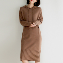 르엠마 멜로우 후드 루즈 니트 스웨터 긴팔 루즈핏 니트원피스 겨울원피스 가을 원피스