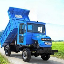 농업용운반차 트랙터 동력 전동수레 전동리어카, 4륜 4기통 농업용차량  레드 트렁크 조절가능