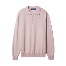 국내 정품 건지 울른스 Guernsey Woollens 피셔맨 긴팔 카라 니트 - 더스티 핑크
