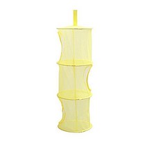 센스업폴딩선반 높이조절 5단 3 철제 수납 원터치 3 shelf net kids toy organizer 가방 홈 메쉬 교수형 스토리지 침실 벽 도어 옷장, 노란색