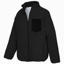 [오버나인] 남자 뽀글 포켓 배색 하이 집업 점퍼 후리스