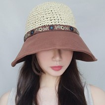 이코마켓 국산 헬레네 지사 밀짚모자 챙넓은 린넨 여름 버킷햇 보넷 여성 벙거지모자 라피아햇