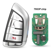 스마트키 원격 Jingyuqin 스마트 3/4 버튼 315mhz 433mhz 868MHZ 원격 키 BMW F CAS4 5 7 시리즈 X5 X6 201, 03 4 Buttons Chrome_01 315Mhz