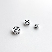 실버925 엽전 원형 참 염주 팔찌 만들기 DIY 재료 악세사리 부자재, 6mm