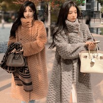 밍크코트 여성 가을겨울 두꺼운 루즈핏 빅사이즈 양털무스탕 롱점퍼