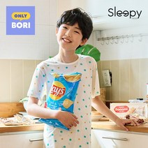 슬리피헤드 주니어 주니어 시원한 5부 쿨 여름 내의 네잎크로버아이보리