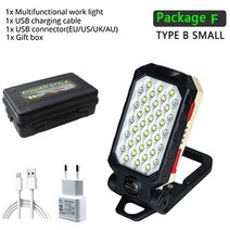 LED 휴대용 램프 캠핑 ZHIYU 충전식 자기 작업 빛 손전등 방수 랜 턴 자석 디자, package F, CHINA, EU plug