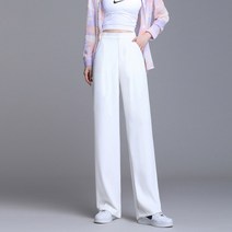 힙제이 (아이스팬츠) 와이드팬츠 빅사이즈 화이트 여성 스판 쿨링바지 통바지 4XL 나일론바지