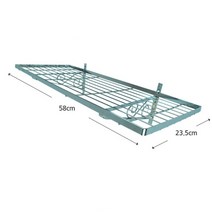 벽설치 철망 선반 58x23cm 철창살 수납 판 월고정 랙 미니 소형 합판콘테이너 받침판 홈렉 실버 나사못픽스