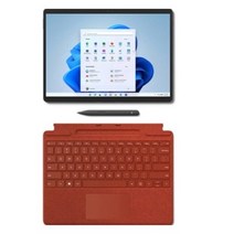 마이크로소프트 2022 서피스 프로 8 13 + 플래티넘 타입커버 + 슬림펜2, 블랙(노트북슬림펜)레드(타입커버), 코어i5 11세대, 8GB, 256GB, WIN11 Home, 마이크로소프트 Surface Pro8 8PQ-00030