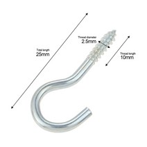 50/20/10/5/2Pcs 나사 천장 컵 후크 그림 프레임 식물 램프 캐비닛 RV 도구 아이 볼트 나선형 행거 C, 03 25mm 20pcs