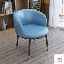 의자 예쁜의자 편한의자 식사 커블체어 다이닝체어 카페의자, 하늘색 가죽 공예