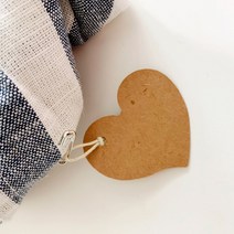 예쁜 크라프트지 하트라벨지 라벨택 마끈 종이라벨택, 라벨지 30장 마끈5m, 크라프트지 무지라벨 하트