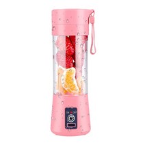 USB 충전식 휴대용 전기 과일 JUICER 블렌더 핸드 헬드 스무디 밀크 쉐이크 메이커 미니 주스 물 교반 믹서 컵, 02 .분홍색