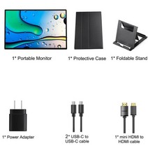 16 인치 2 5K 120Hz 휴대용 모니터 2560 1600 10 100% sRGB 480Cd m² 디스플레이 게임 화면 노트북 Mac 전화 Xbox PS4 5 스위치, CHINA_With case stand | JP 플러그