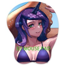 컴퓨터책상 만화 홀로그램 3 차원 마우스 패드 가슴 게임 손목 받침대 멀티 디자인 매트, [03] princess luna