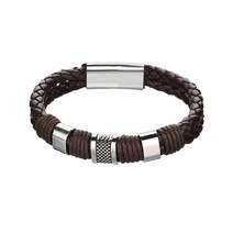 남녀공용 합금 가죽 브레이드 걸쇠 팔, 02 Brown