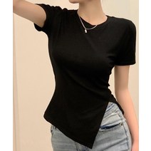 모찌봉 / 아이스촉감 트임 찰랑핏 반팔 티셔츠
