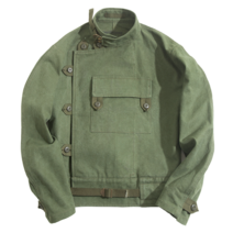 오토바이 바이크 자켓 Maden Army Green Retro Jacket 오토바이용품, 짙은 녹색, L