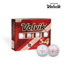 볼빅 21 TOUR S4 V-포커스 4피스 골프공 1더즌 12구, 화이트