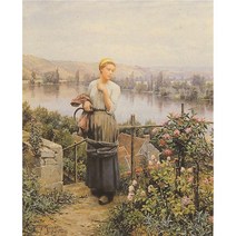 명화 커트지 다니엘 리지 웨이나이트 - Going to work 커트지 패브릭 원단 [테라공방], 캔버스지7수