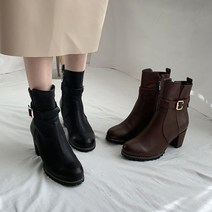 슈니슈 데듀 버클스트랩 포인트 퍼안감 겨울 미들굽 앵클부츠힐 6.5cm 2colors 앵클부츠