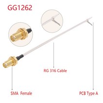 1pc RG316 케이블 SMA 여성 WIFI 무선 라우터에 대 한 PCB 솔더 피그 GPS GPRS 낮은 손실 Jackplug 와이어 커넥터, 05 SMA F to PCB A _ 04 25CM