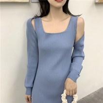 민소매나시원피스 블랙 끈나시 뷔스티에원피스 여성 봄가을 A라인 롱 허리보정 슬림핏 배가리기 니트 베이스 2575749049