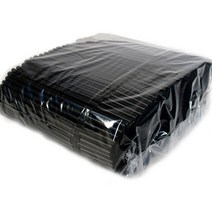 7mm 21cm 블랙 자바라 스트로우 음료용 1봉 500개, 1세트, 500개입