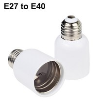E27 남성-E14 G9 E12 B22 G4 MR16 GU10 E40 여성 램프베이스 램프 홀더 변환기 소켓 어댑터 LED 옥수수 전구 조명 1 개, E27 to E40, 04 E27 to E40