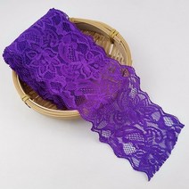 의류 재봉 천8cm 탄성 할로우 아웃 꽃 자수 레이스 리본 DIY 의류 봉제 패브릭 액세서리 화이트 블랙 레드, 23 진한 보라색