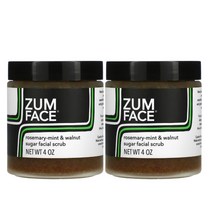 인디고와일드 줌 페이스 슈가 페이셜 스크럽 로즈마리 민트 & 월넛, 113g, 2개