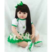 48cm 60cm 기획전 애착인형 아기인형 앉아 있는 아기인형 안아주세요 리본돌, 60cm 1.4kg, 그린 롱헤어
