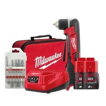 밀워키 12V 충전 앵글 코너 드릴 드라이버 세트 C12 RAD-202B + 가정용 드라이버 비트 DR230011 세트, 2세트