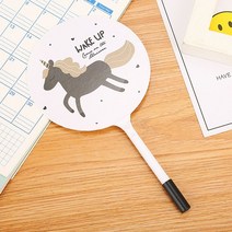 유니콘 부채 볼펜 화이트 /디자인부채 판촉볼펜, 없음, 없음