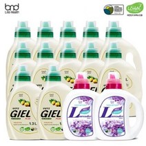 [세제혁명] NEW지엘플러스 1300ml 12통+섬유유연제1L 2통, 단품