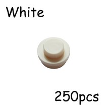 중국레고 250PCS MOC 조립 입자 4073 6141 플레이트 라운드 1x1 도트 DIY 빌딩 블록 1*1 피규어 램프 벽돌, 04 white