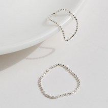 반지소 실버925 컷팅 볼 체인 레이어드 은반지 2개세트 엘