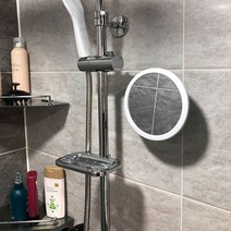 지니홀딩스 무타공 흡착 원형거울 벽에 붙이는 거울 각도조절 욕실거울 옷장거울