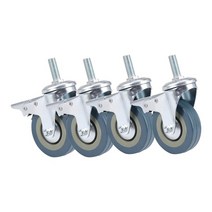 가구 의자 부속품 바퀴 브레이크 트롤리 캐스터 바퀴 포함 75mm 회전 캐스터 가구 4, 주황색